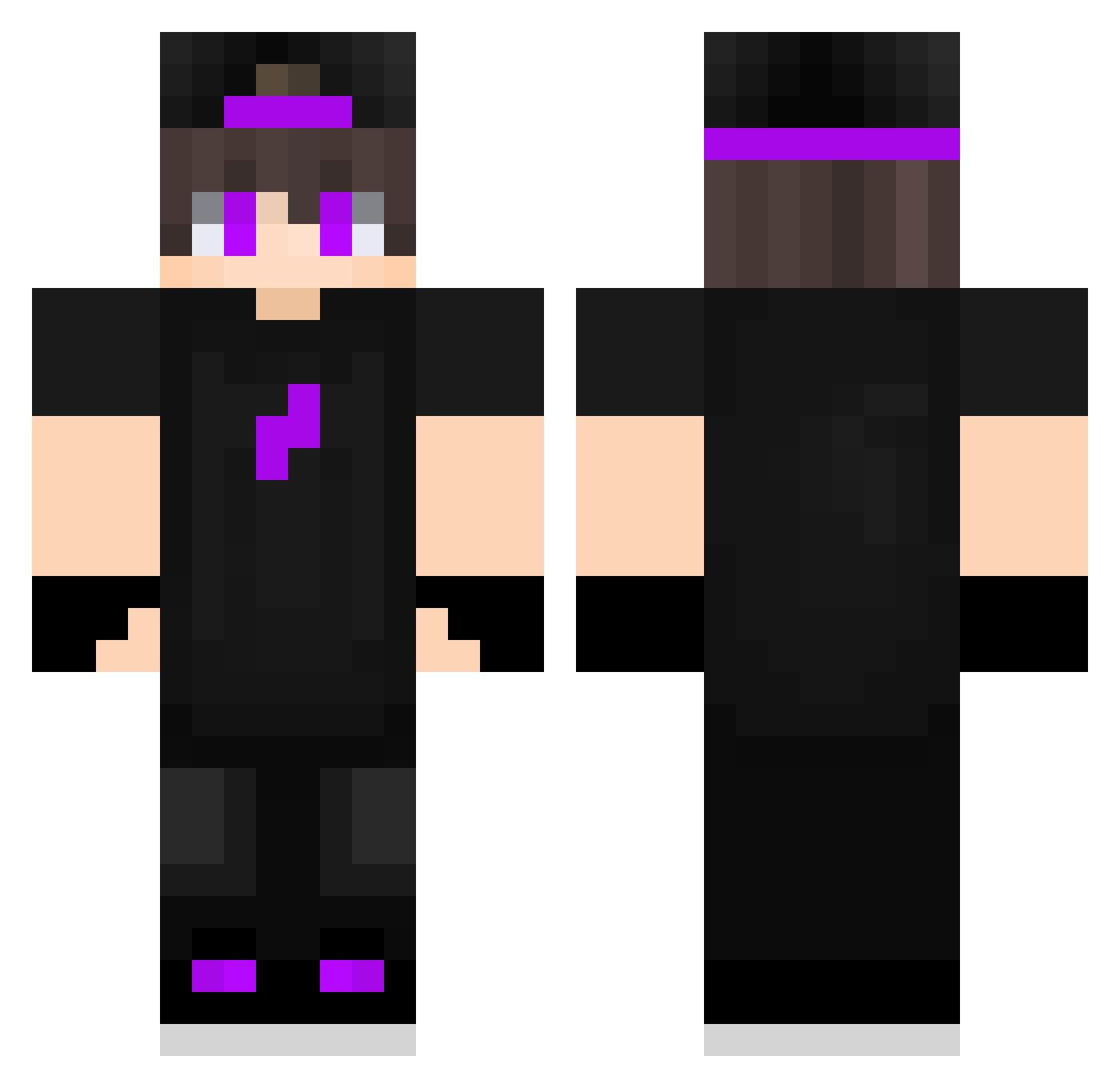 DarkPlay Minecraft skin, front and back view