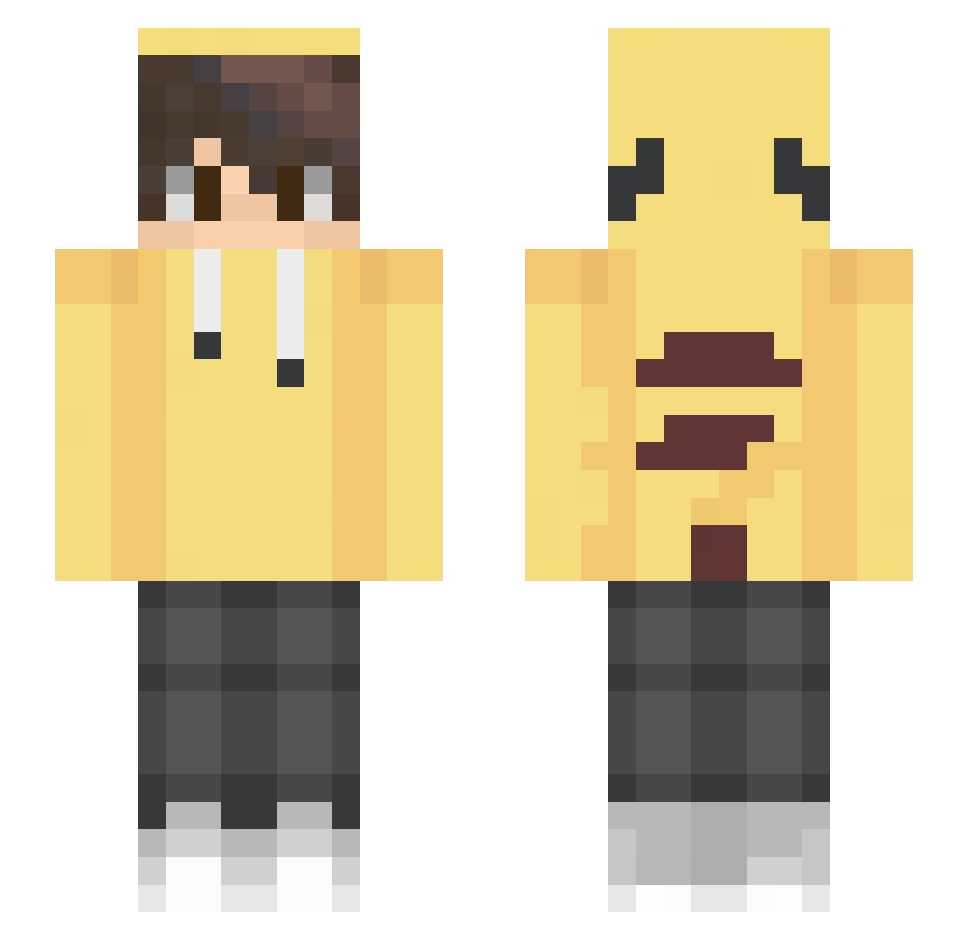 KakachuSan Minecraft skin, front and back view