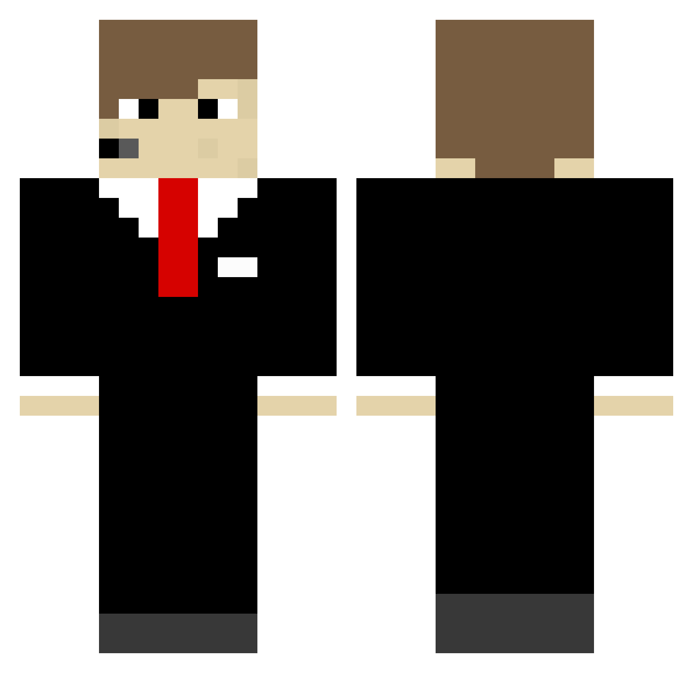 Malmock Minecraft skin, front and back view