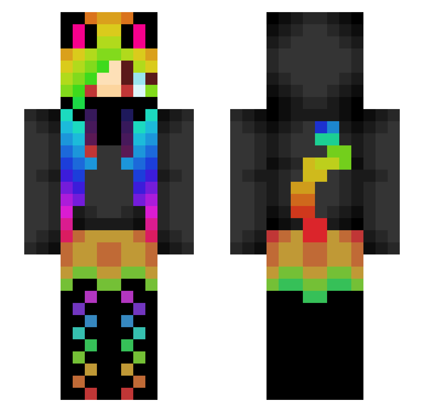 AngelJrUSF Minecraft skin, front and back view