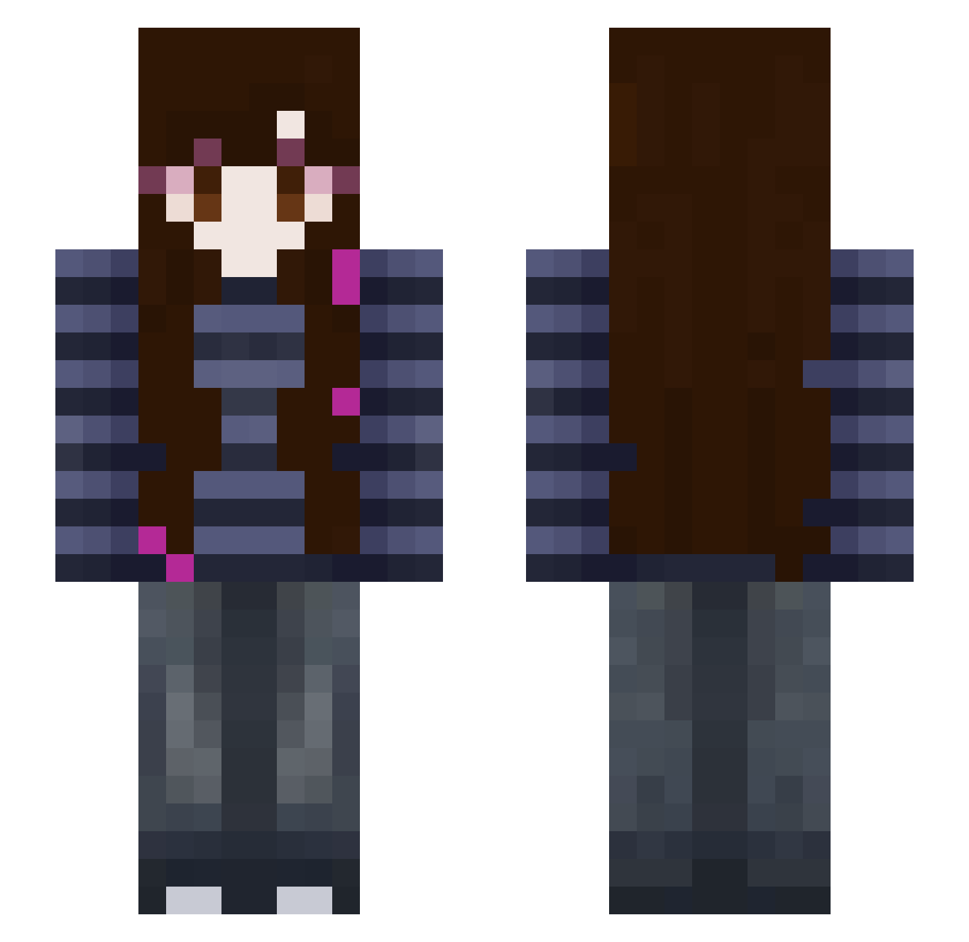 palefiree Minecraft skin, front and back view
