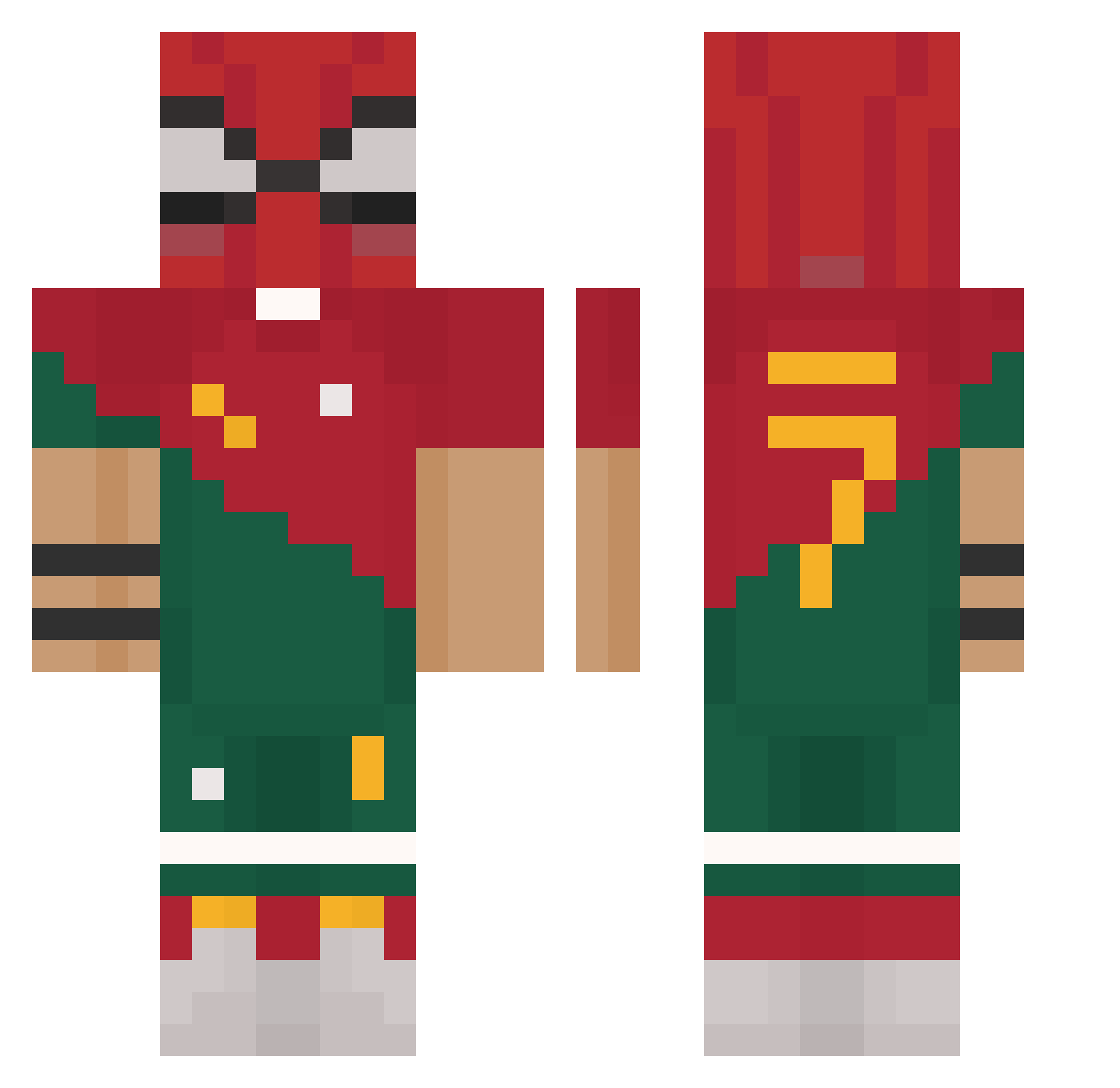 MopiiS Minecraft skin, front and back view