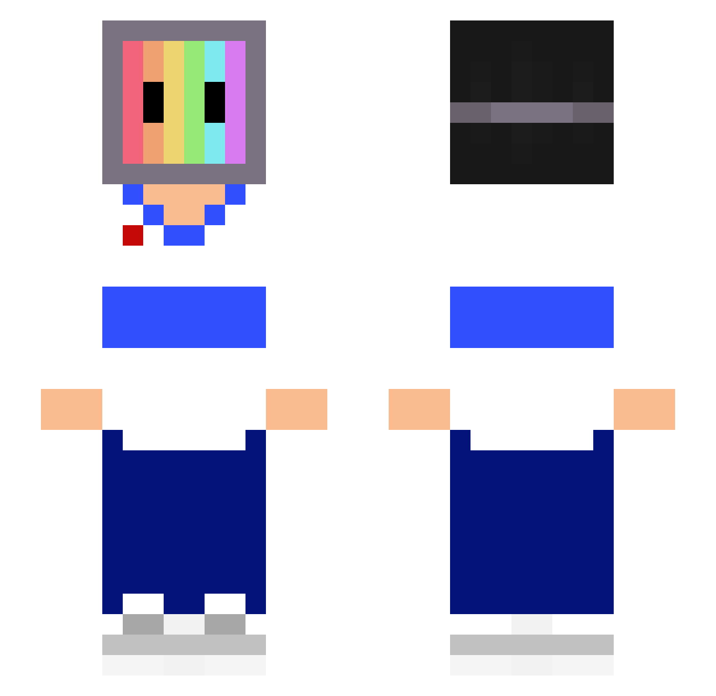 SebaxTV Minecraft skin, front and back view