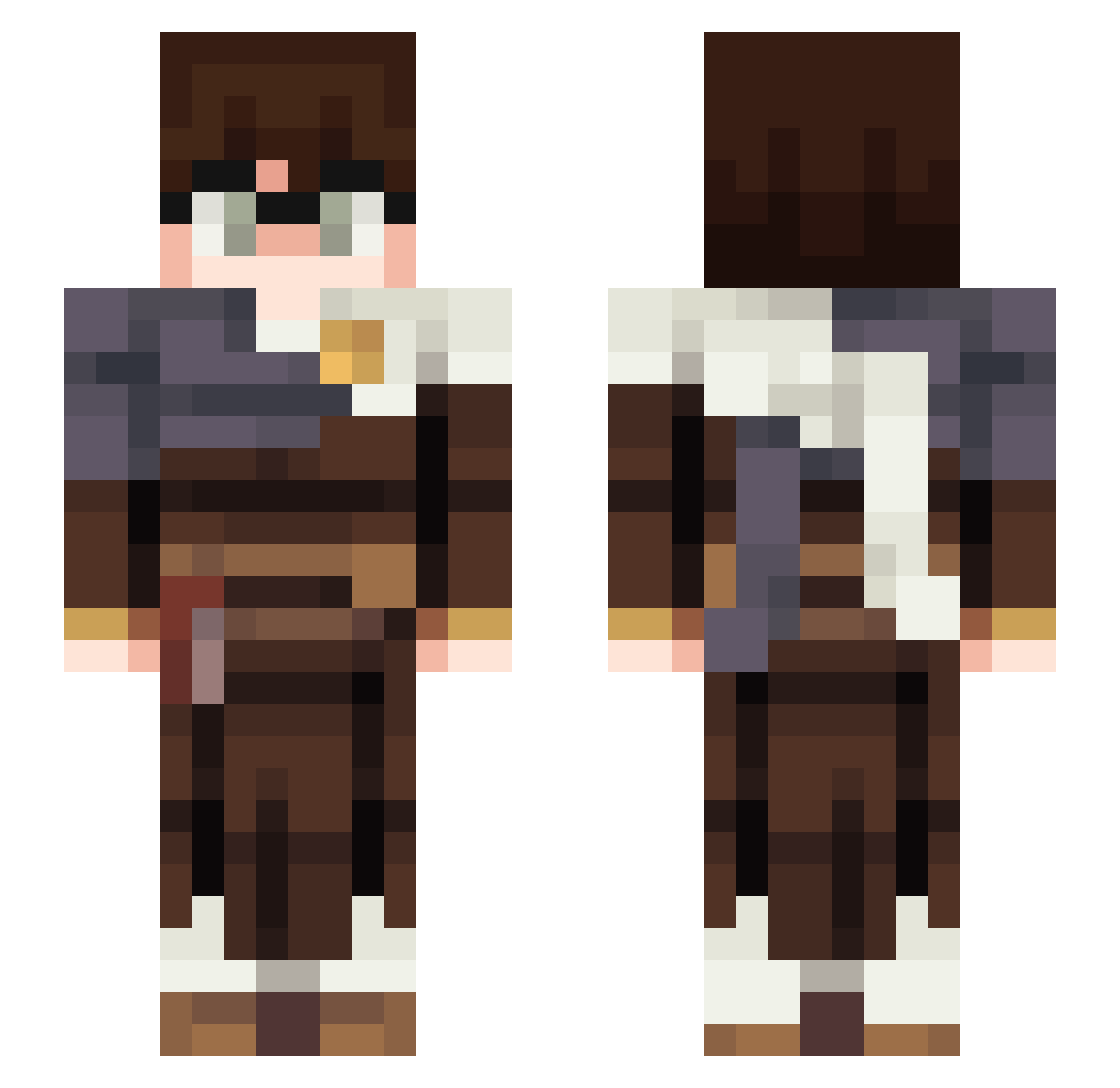 InfiniteAmethyst Minecraft skin, front and back view