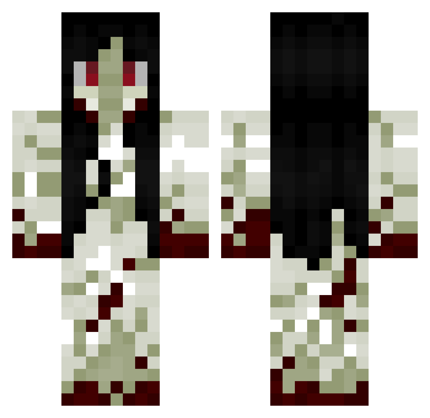Serrajordi Minecraft skin, front and back view