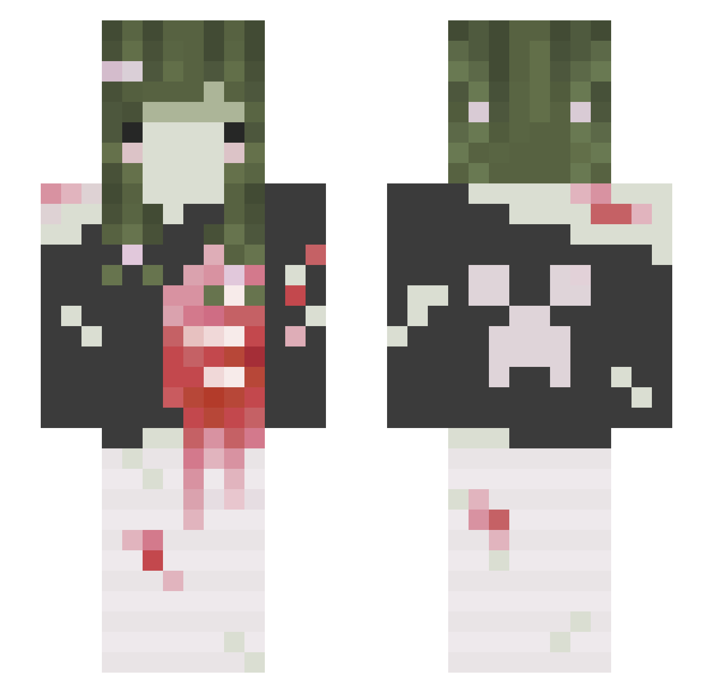 Scarlette27 Minecraft skin, front and back view