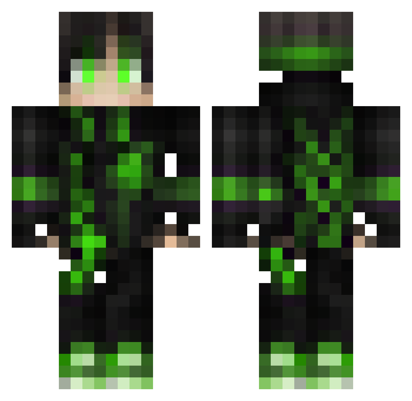 zEtooYT Minecraft skin, front and back view
