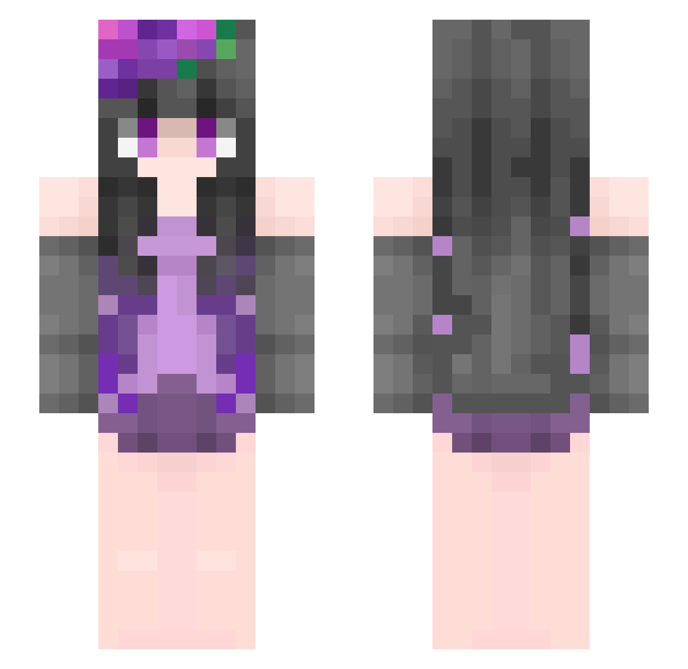 Tiannophil Minecraft skin, front and back view