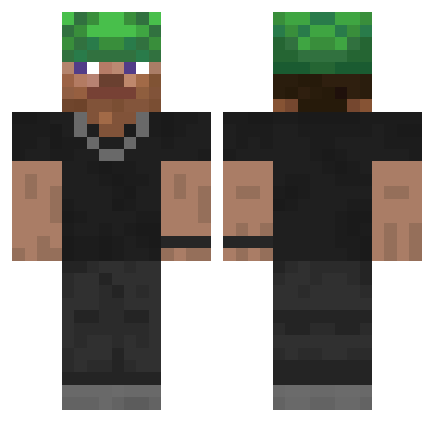 SpeziBread Minecraft skin, front and back view