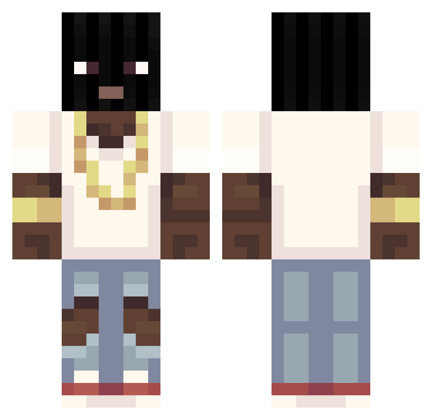 NoasHandyIsMine Minecraft skin, front and back view