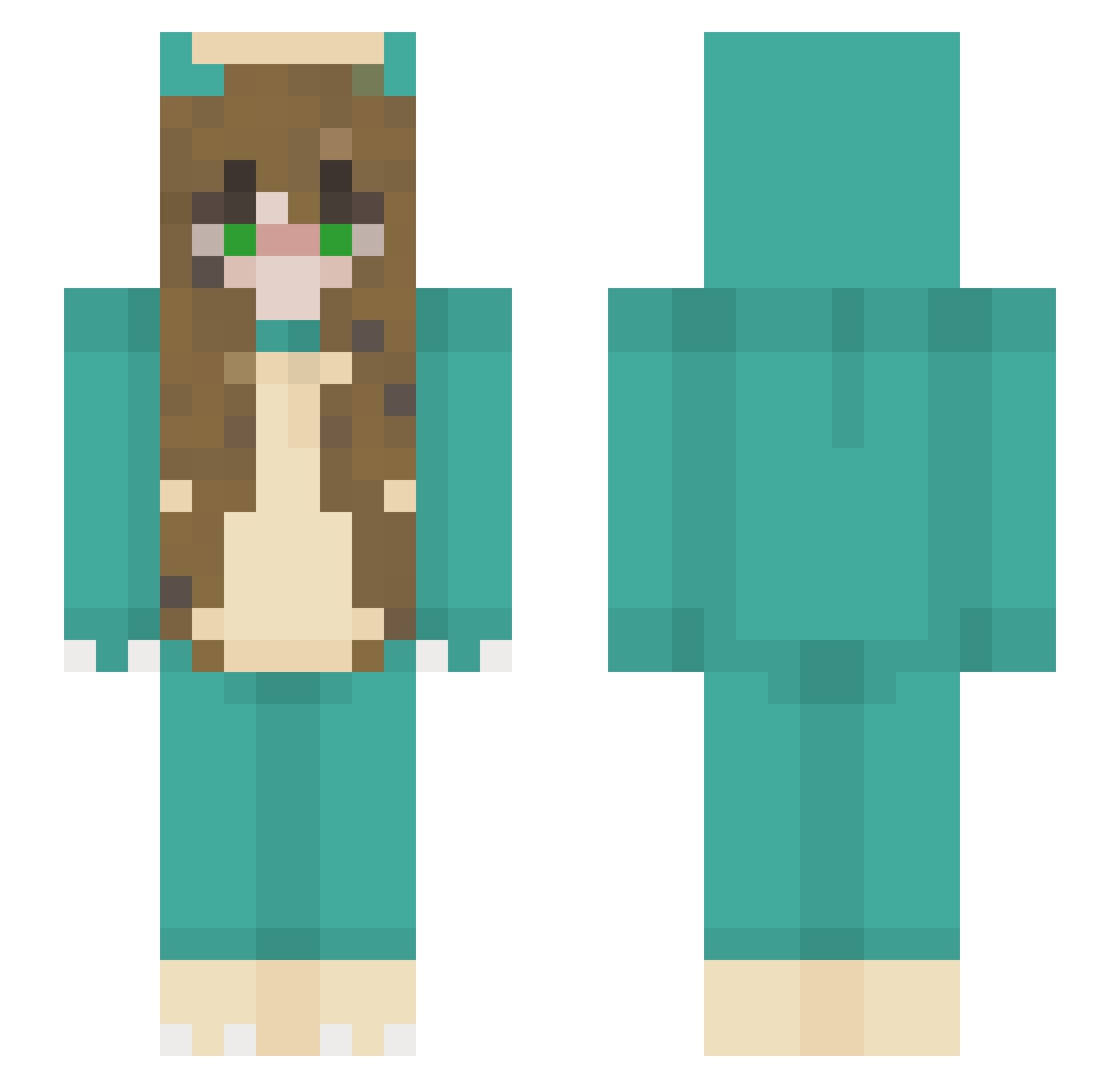 VivianaB Minecraft skin, front and back view