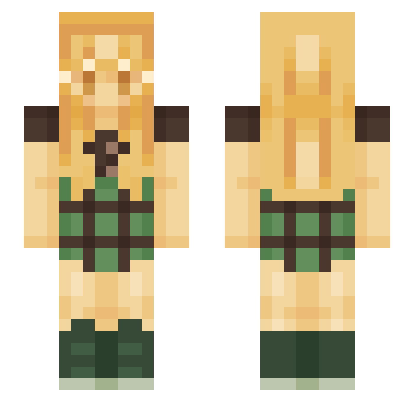 sadpatheticseal Minecraft skin, front and back view