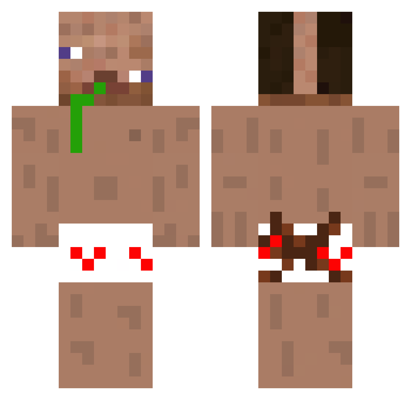Davidsor Minecraft skin, front and back view