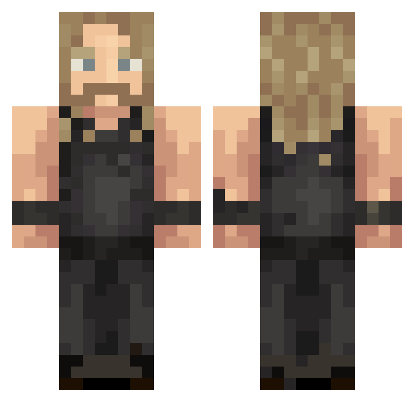SuperNovaBlue Minecraft skin, front and back view