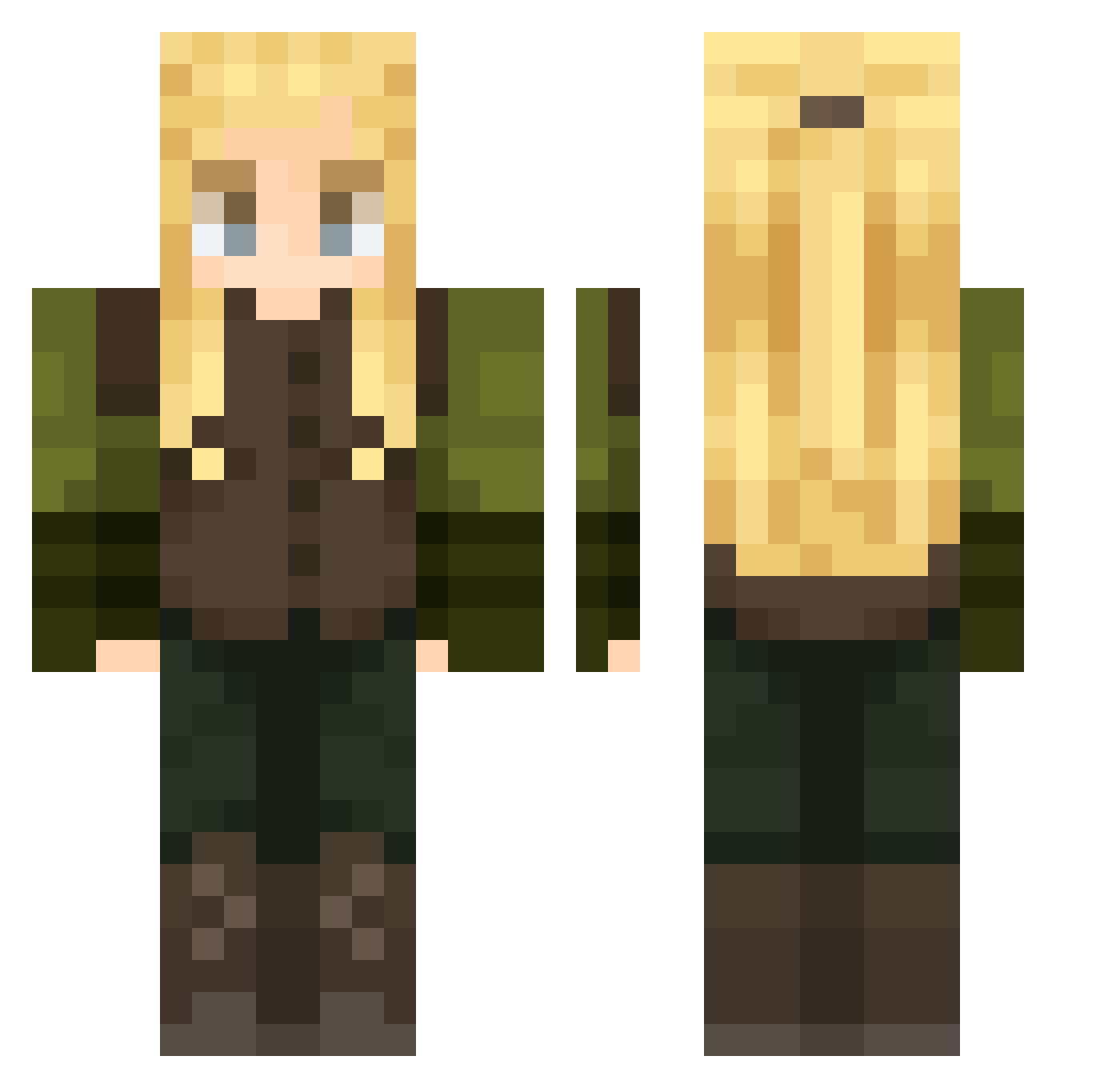 MardiOfficial Minecraft skin, front and back view