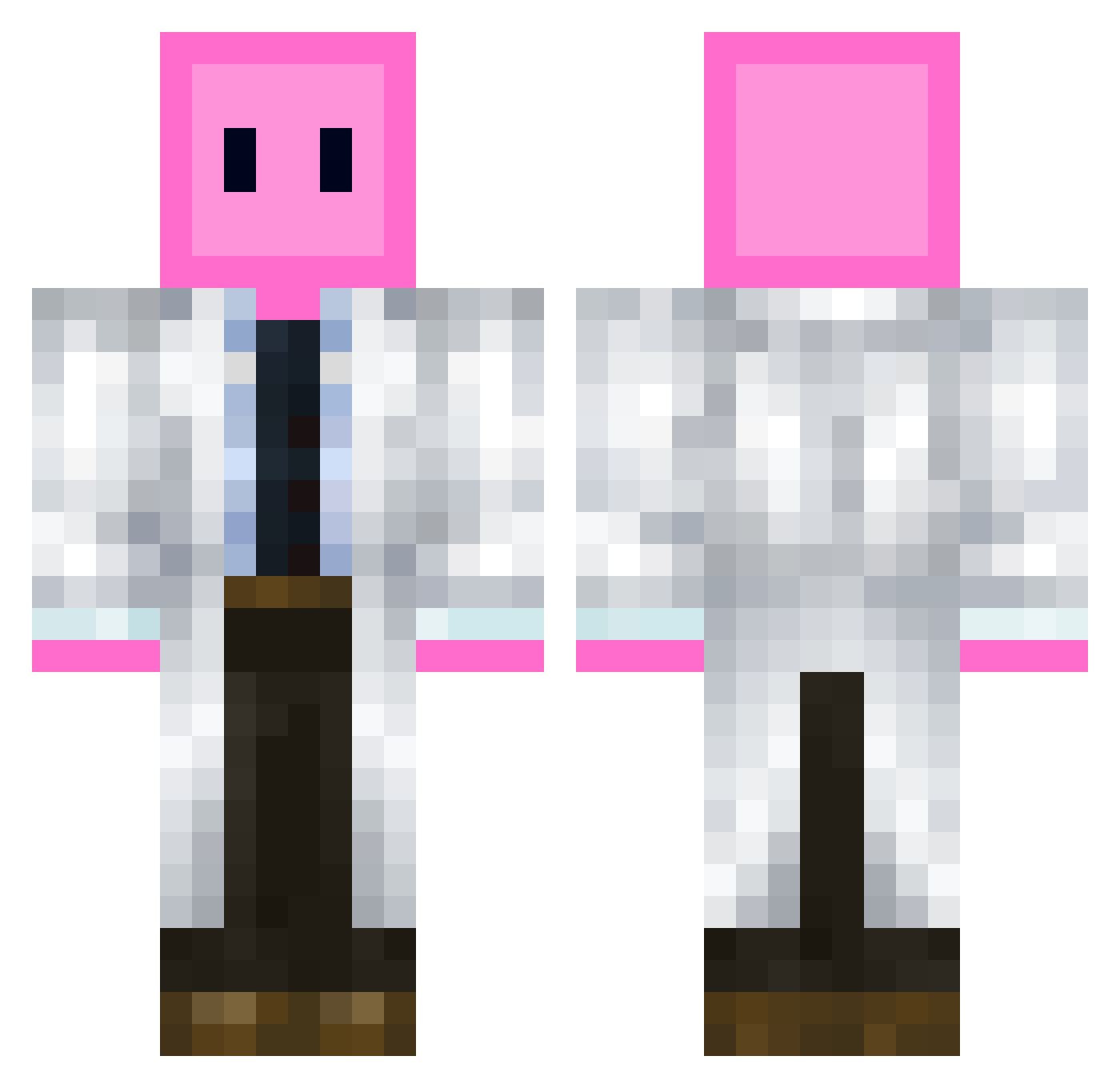 Bratt_Cat Minecraft skin, front and back view