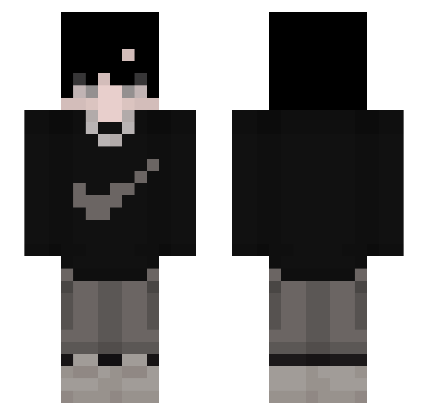 Kuhav Minecraft skin, front and back view
