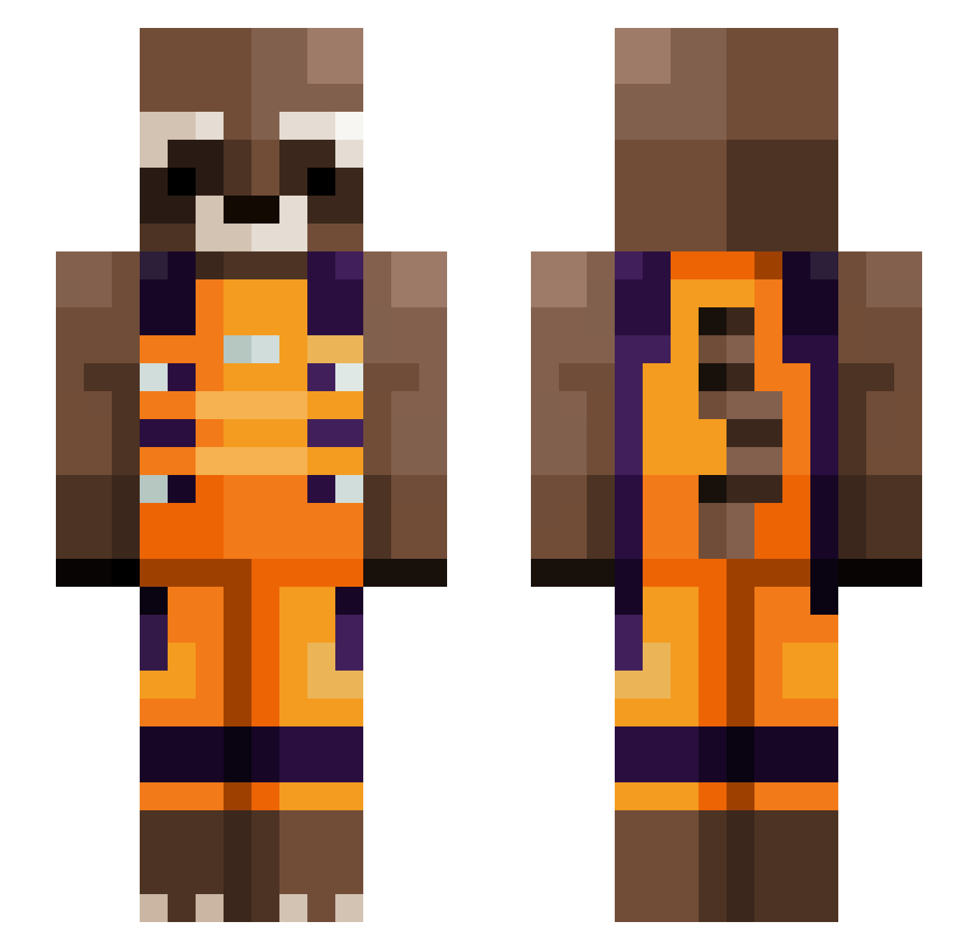 Saurfangg Minecraft skin, front and back view
