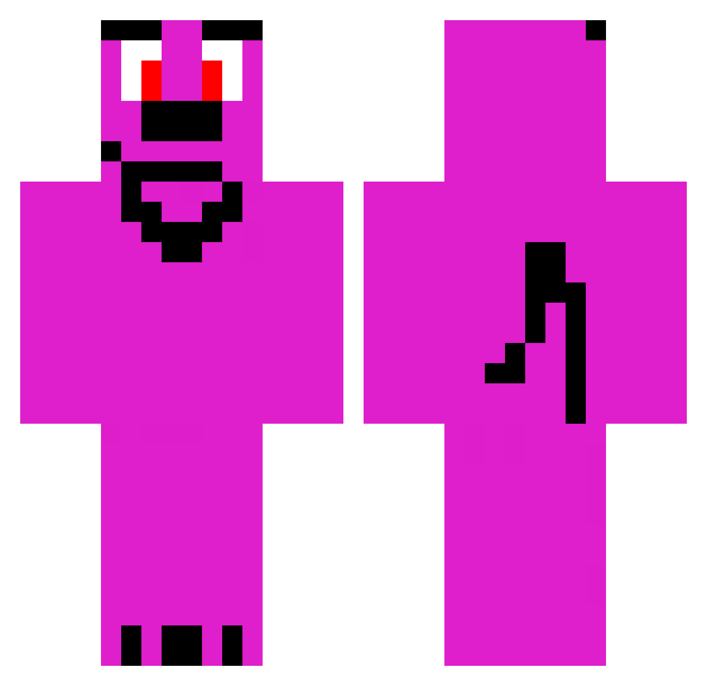 Shredda Minecraft skin, front and back view
