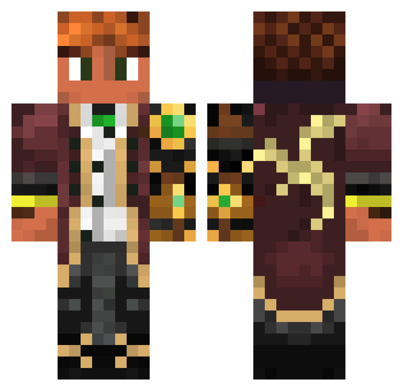 Zepling_ Minecraft skin, front and back view