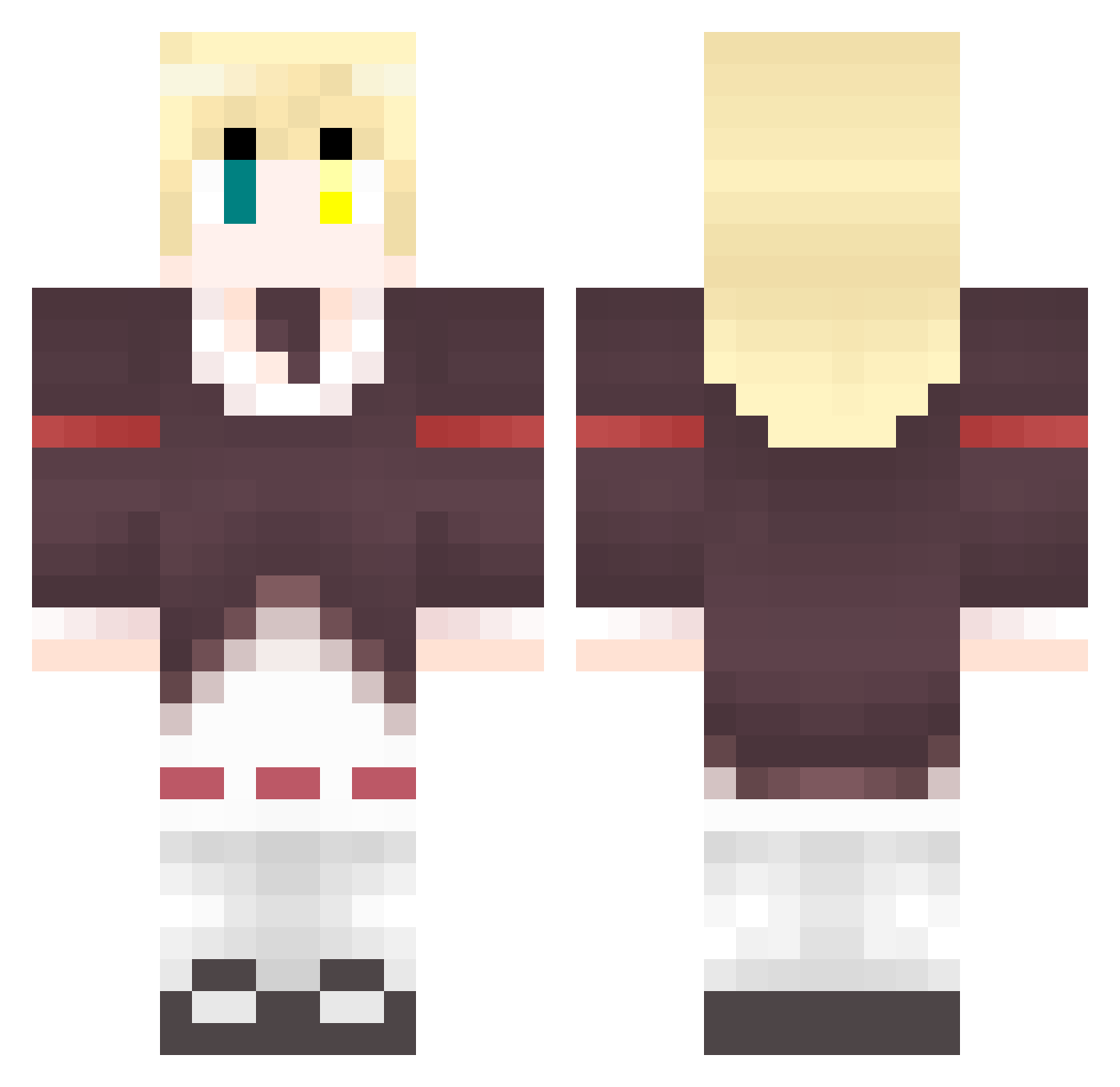 Garrets Minecraft skin, front and back view