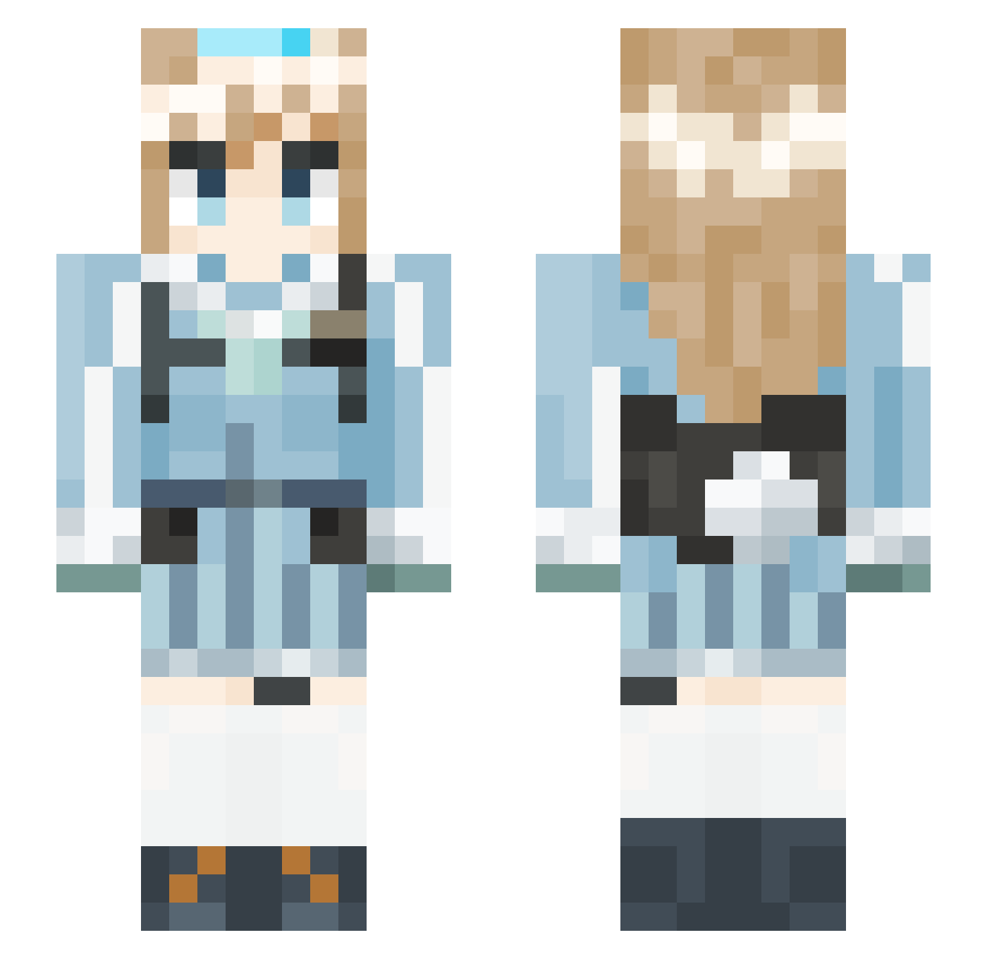 Hello_BigDog Minecraft skin, front and back view