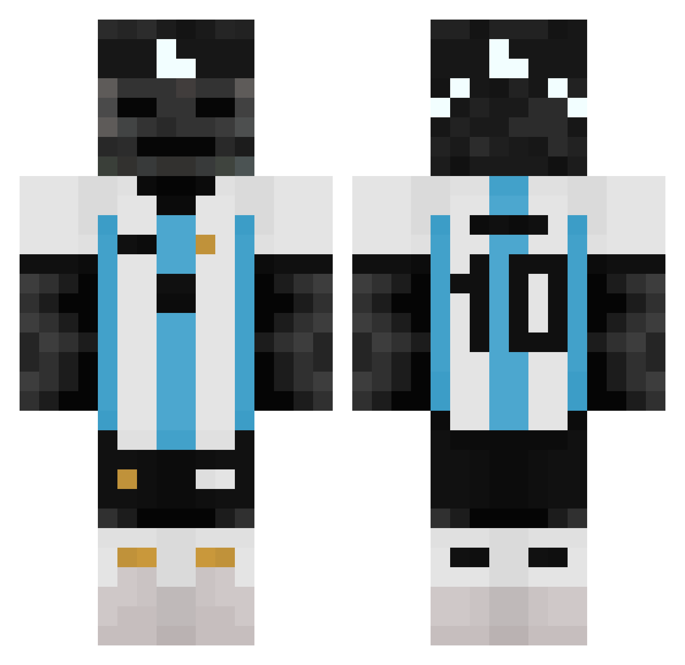 Juanchix123 Minecraft skin, front and back view
