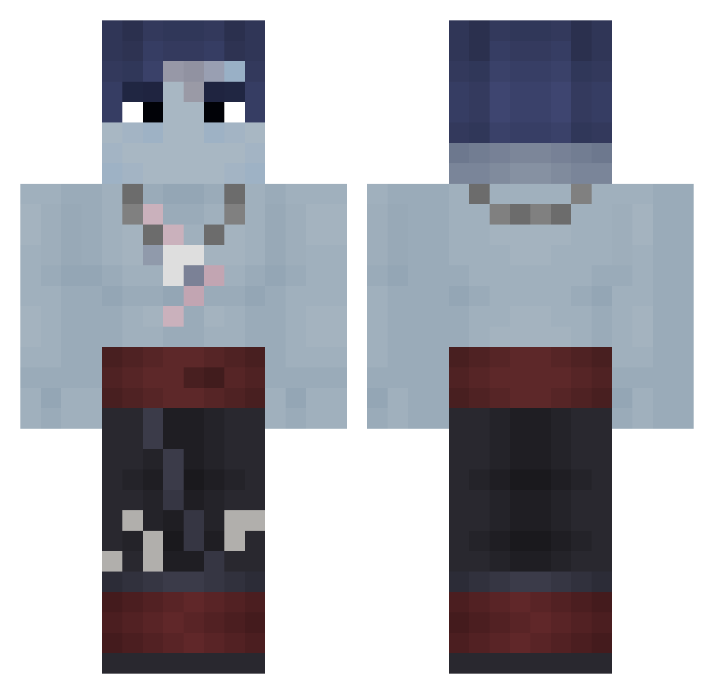 Just_Rexu Minecraft skin, front and back view