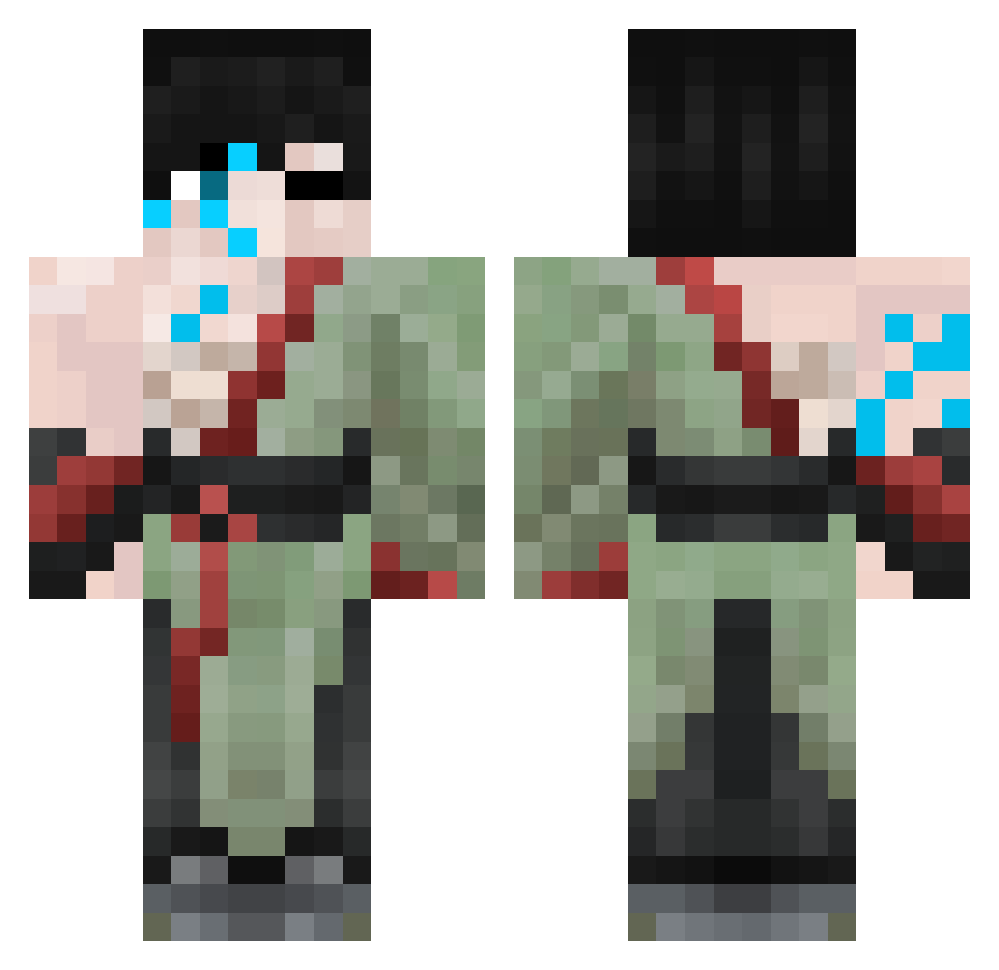 FlyseCestMoi Minecraft skin, front and back view