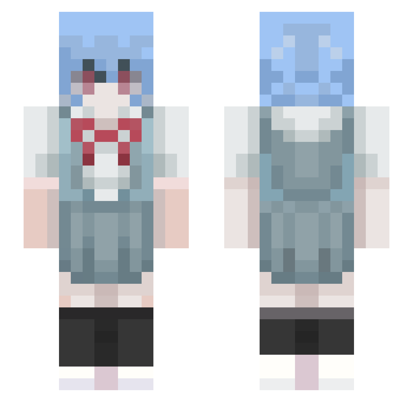 Shadowkiiu Minecraft skin, front and back view