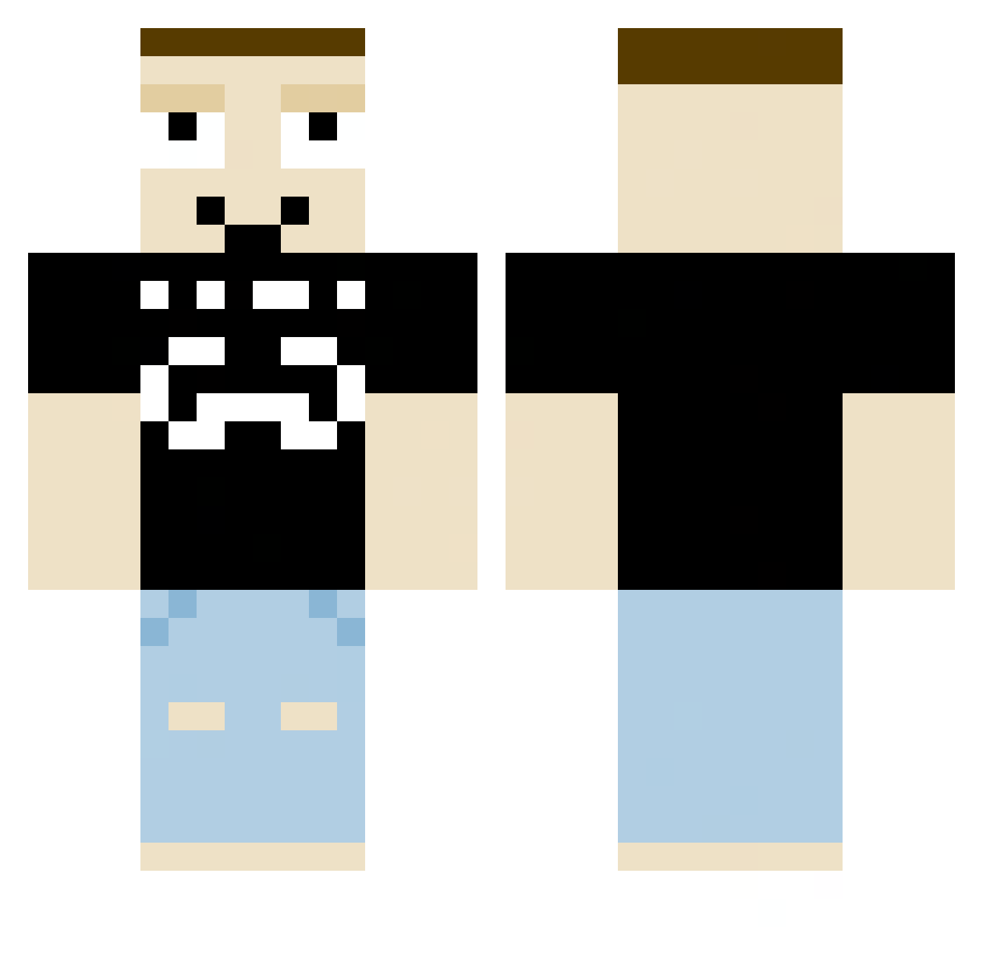 Bootylicous100 Minecraft skin, front and back view