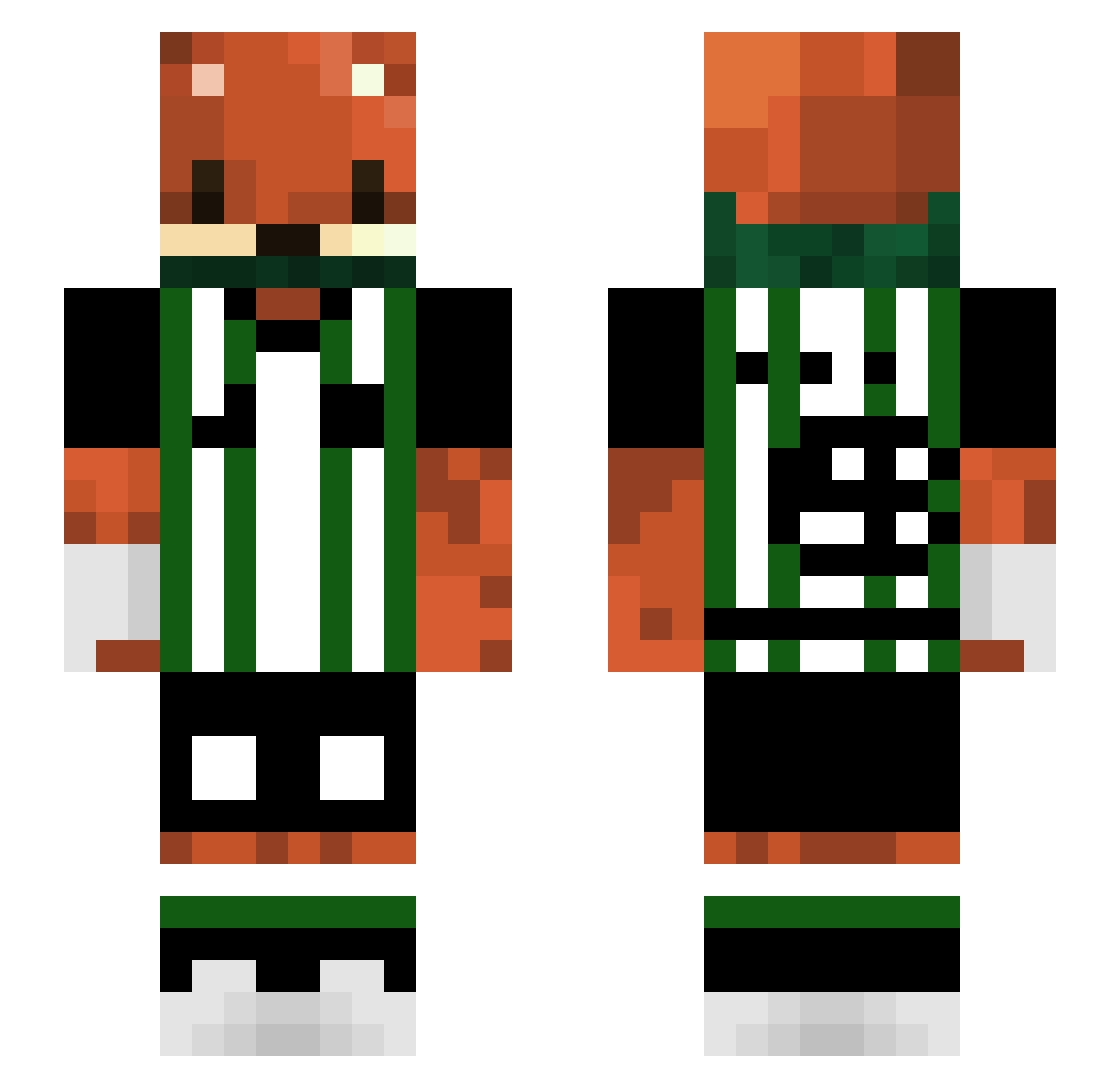EverGreen646 Minecraft skin, front and back view