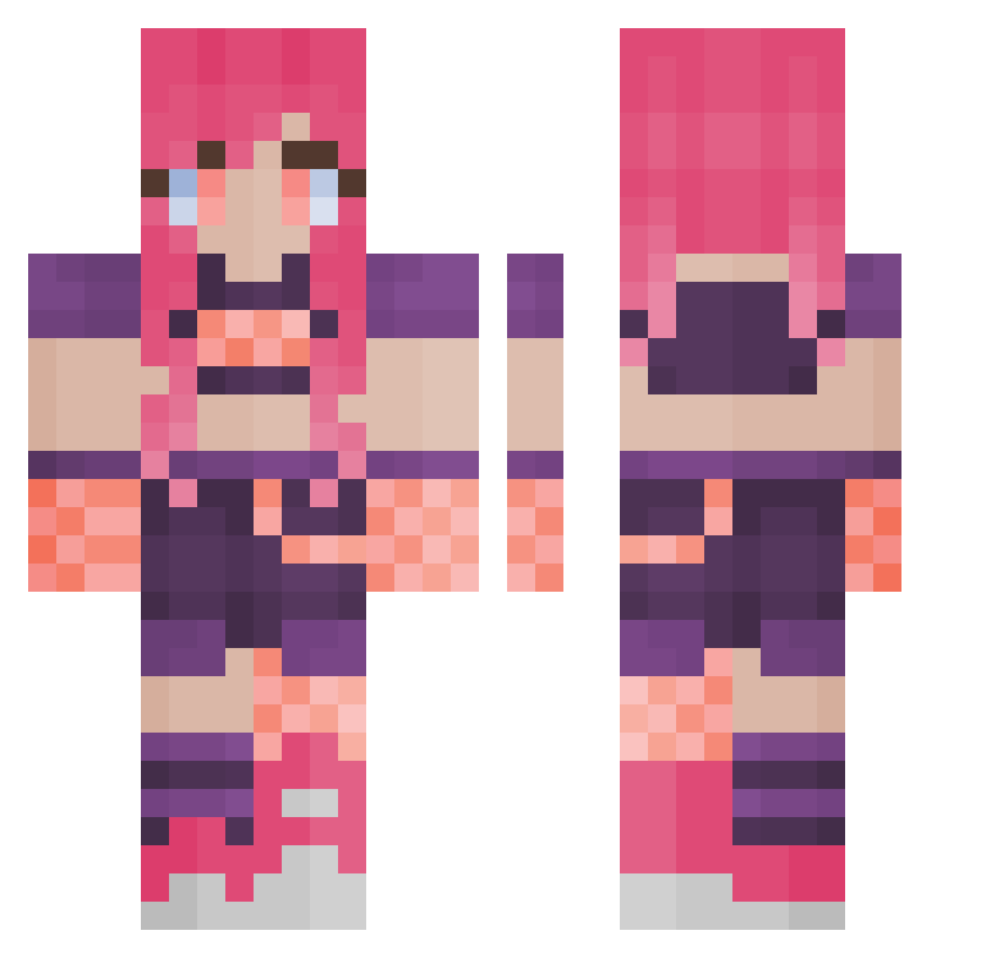 Thelollipop24 Minecraft skin, front and back view