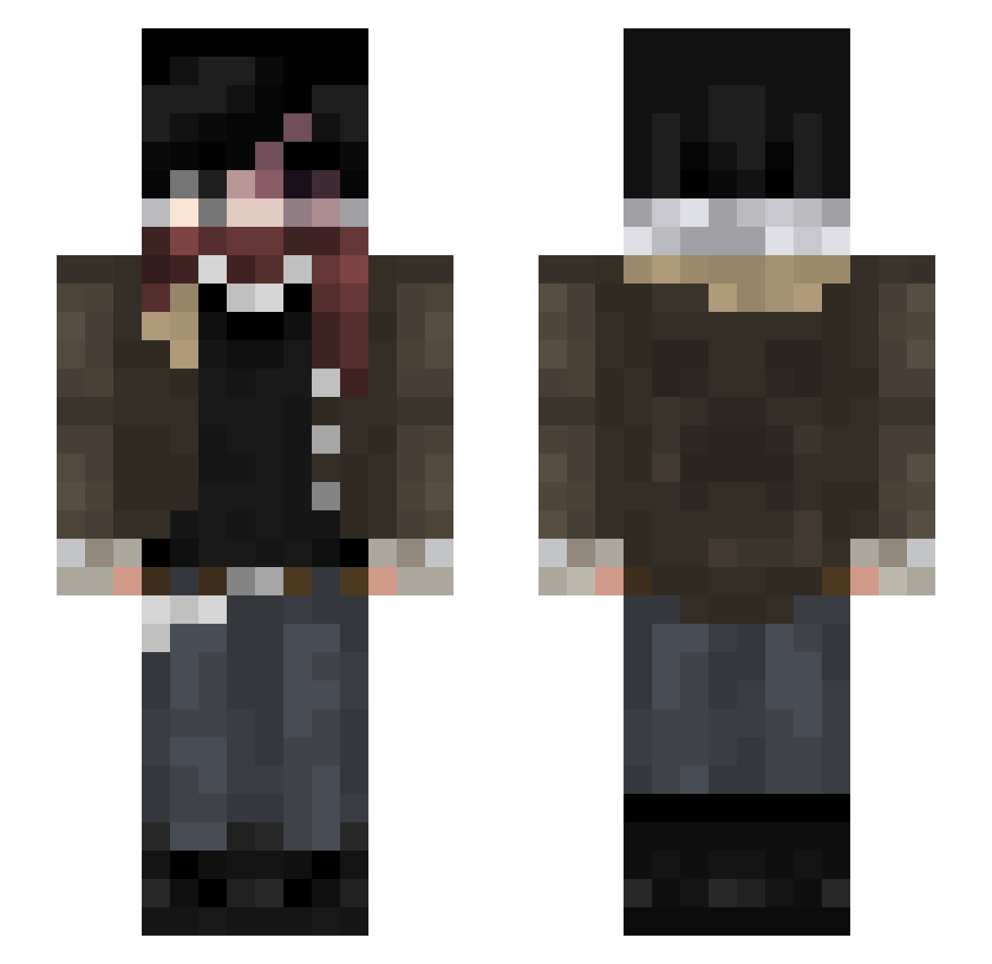 Ciesielaktube Minecraft skin, front and back view
