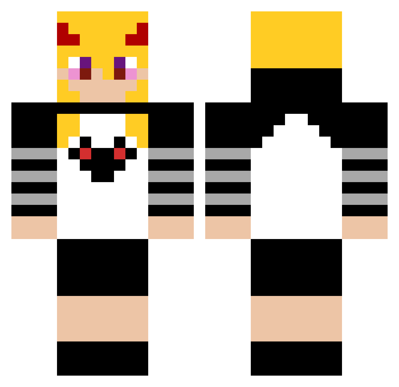 sostic Minecraft skin, front and back view