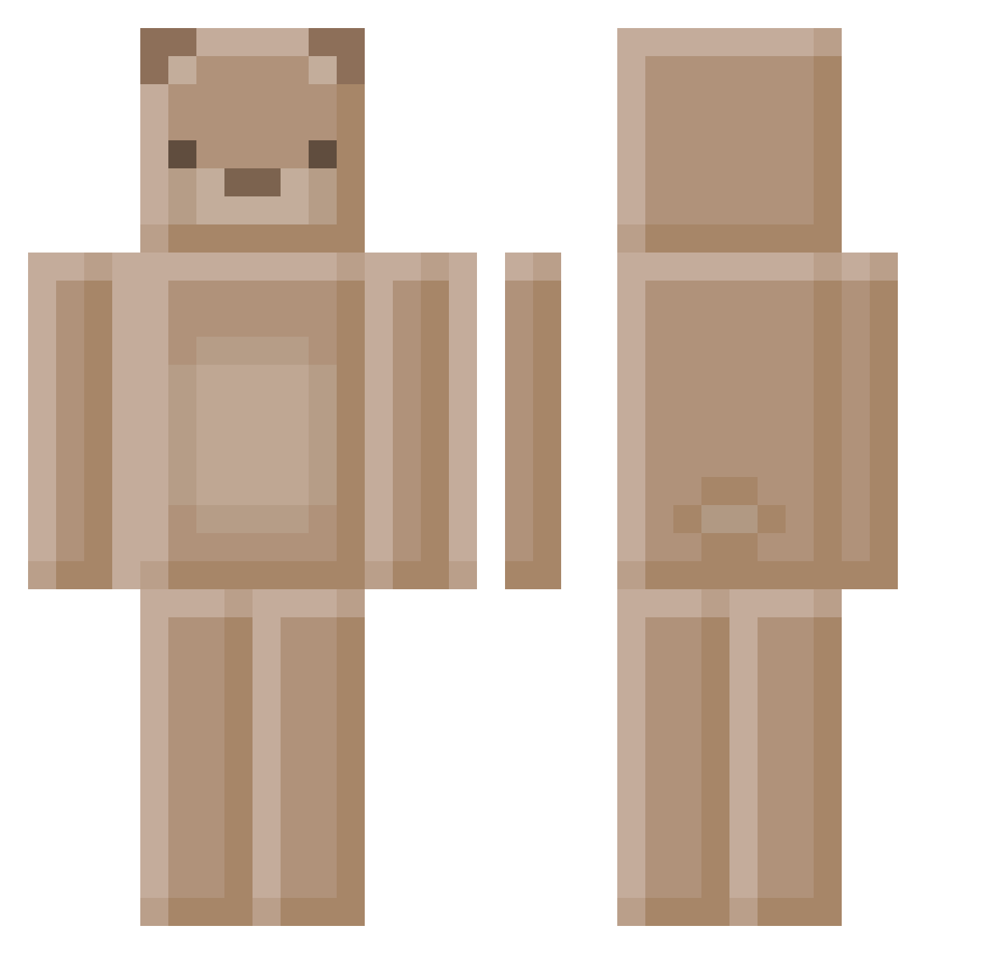 FiveMillionBears Minecraft skin, front and back view