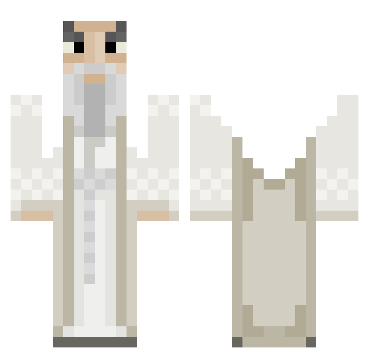 Gushparo Minecraft skin, front and back view