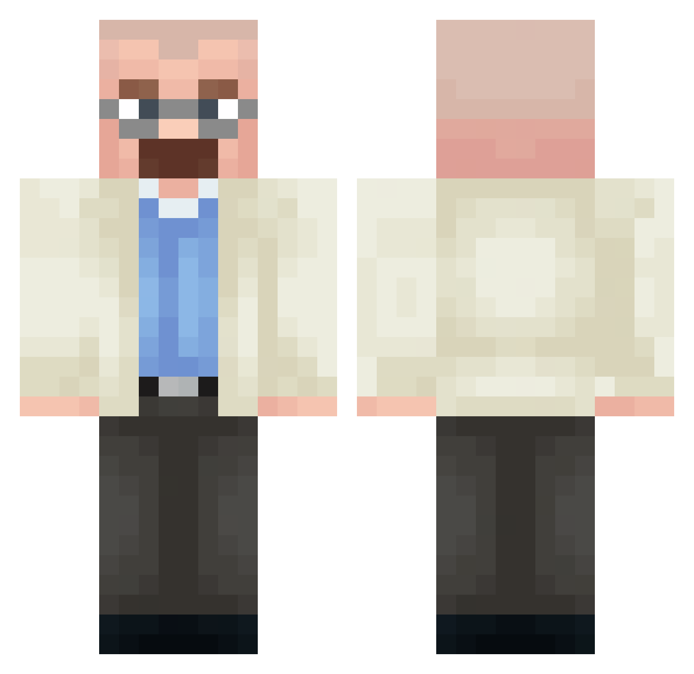 d_44 Minecraft skin, front and back view