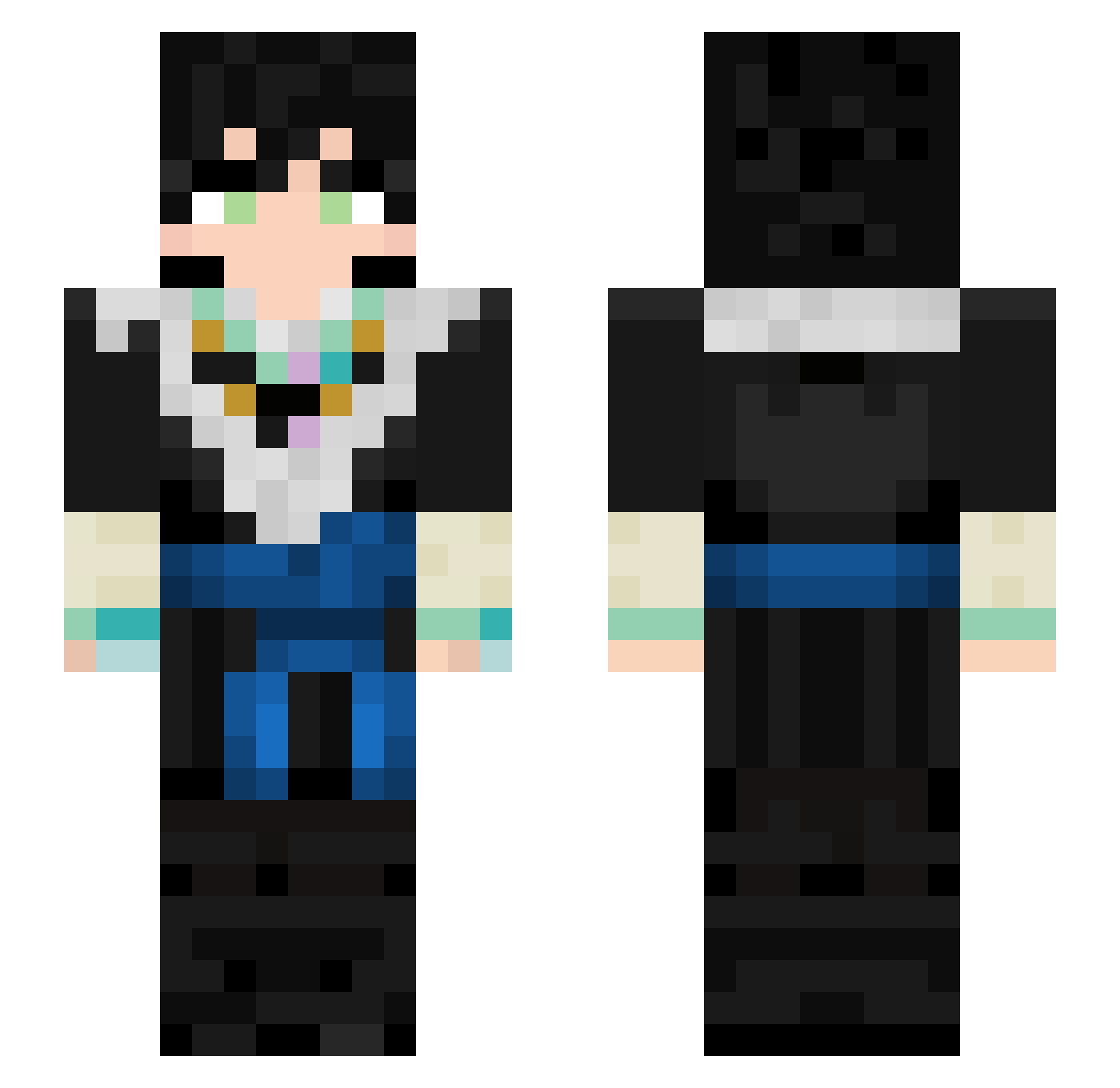 Midas_oe Minecraft skin, front and back view