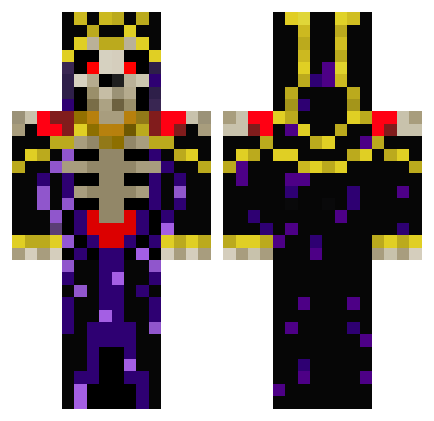 Paulinho626 Minecraft skin, front and back view