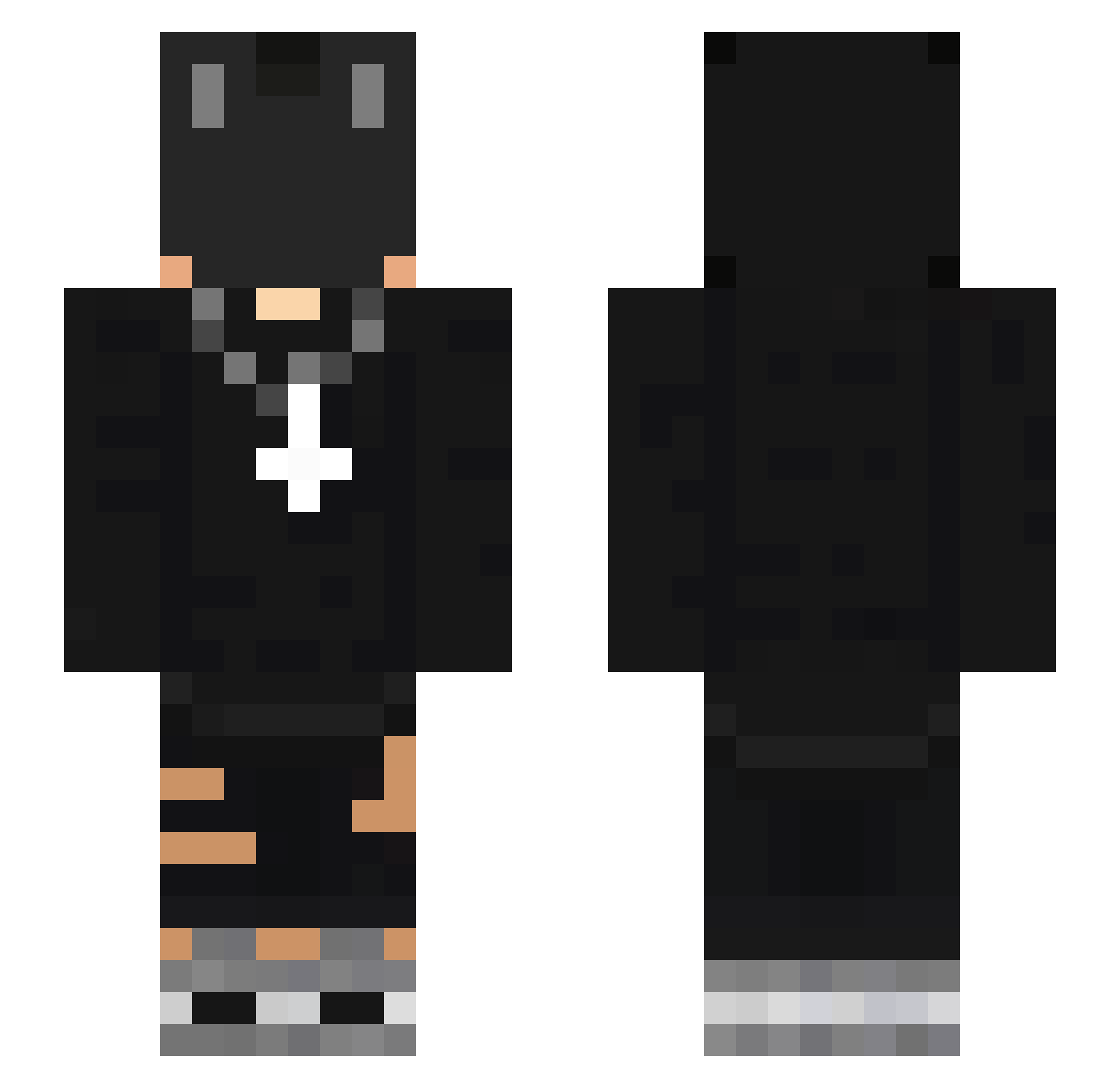 xB0mba Minecraft skin, front and back view