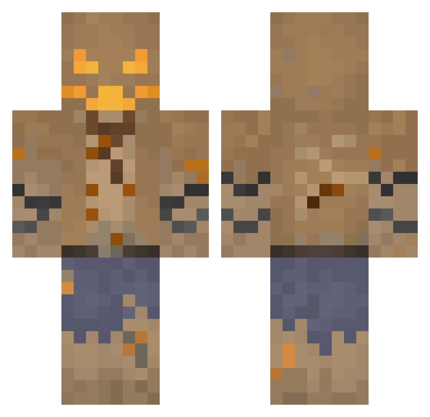 Ph023 Minecraft skin, front and back view