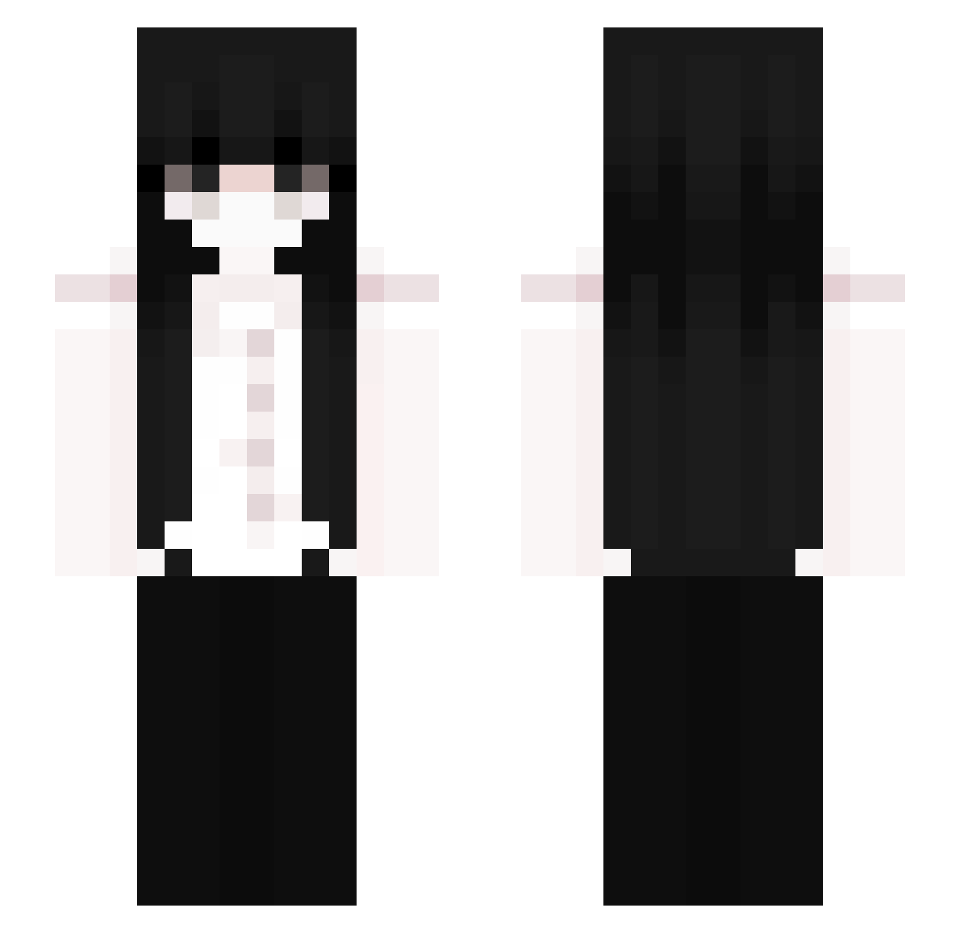 0Milka Minecraft skin, front and back view
