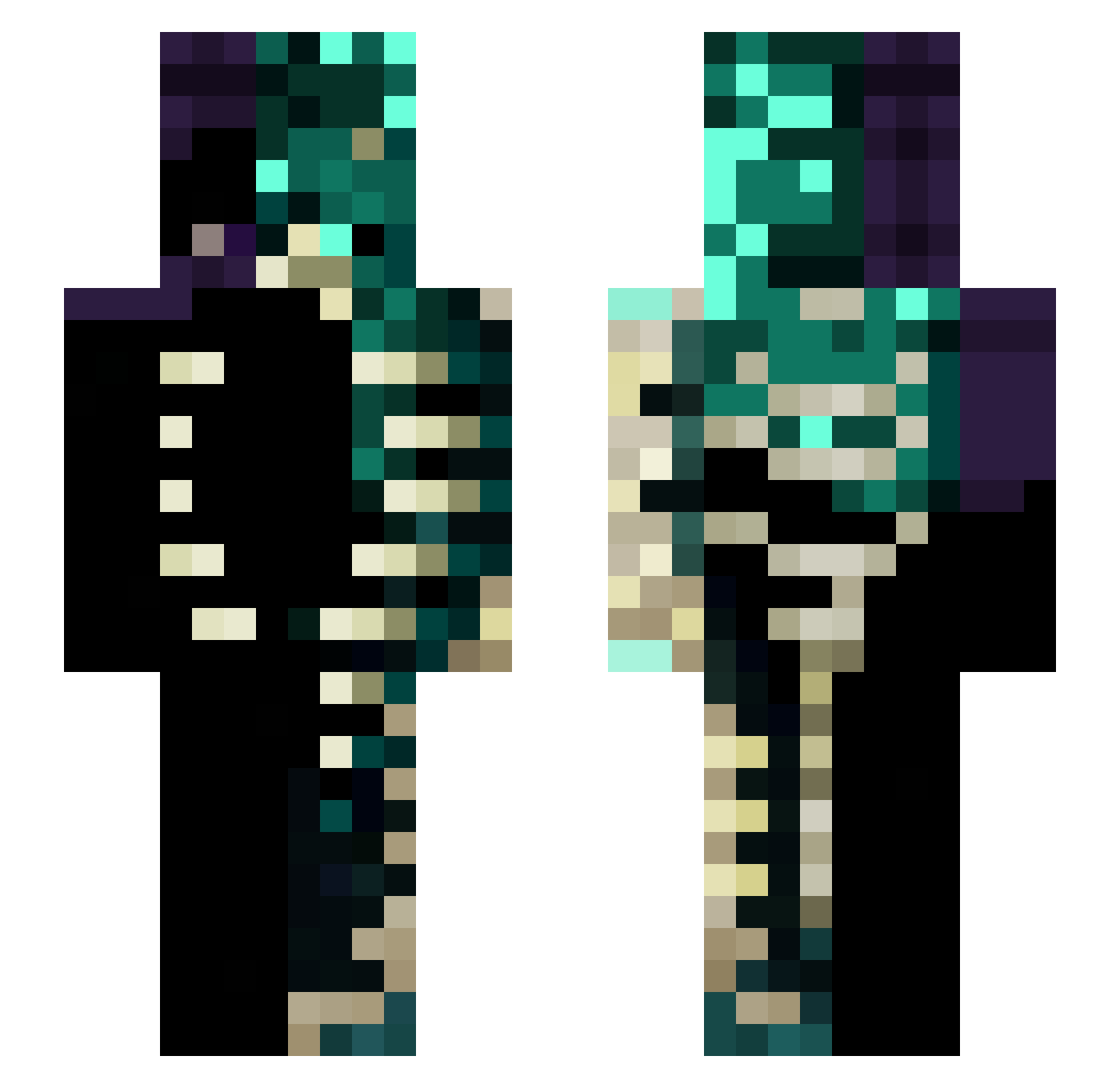 Alone_Dark2307 Minecraft skin, front and back view