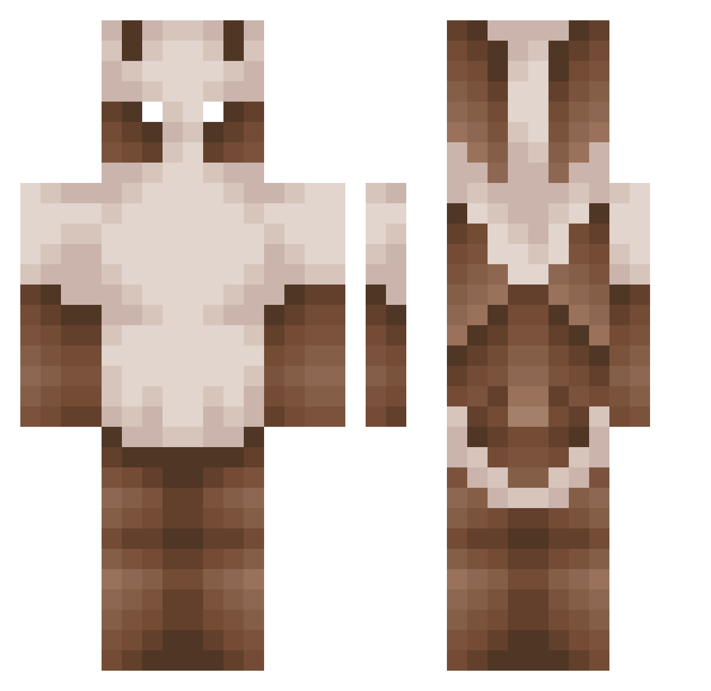 MrPuppyzin Minecraft skin, front and back view