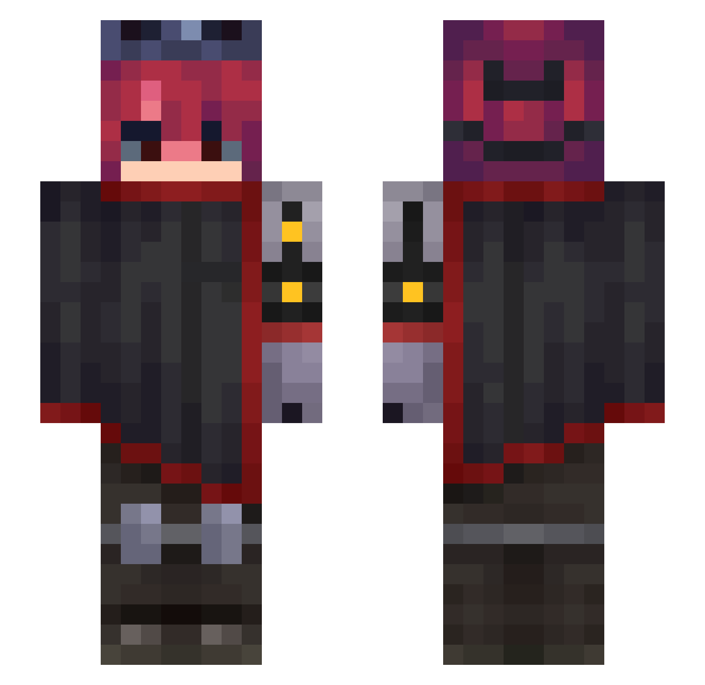 bombmicrosofthq Minecraft skin, front and back view