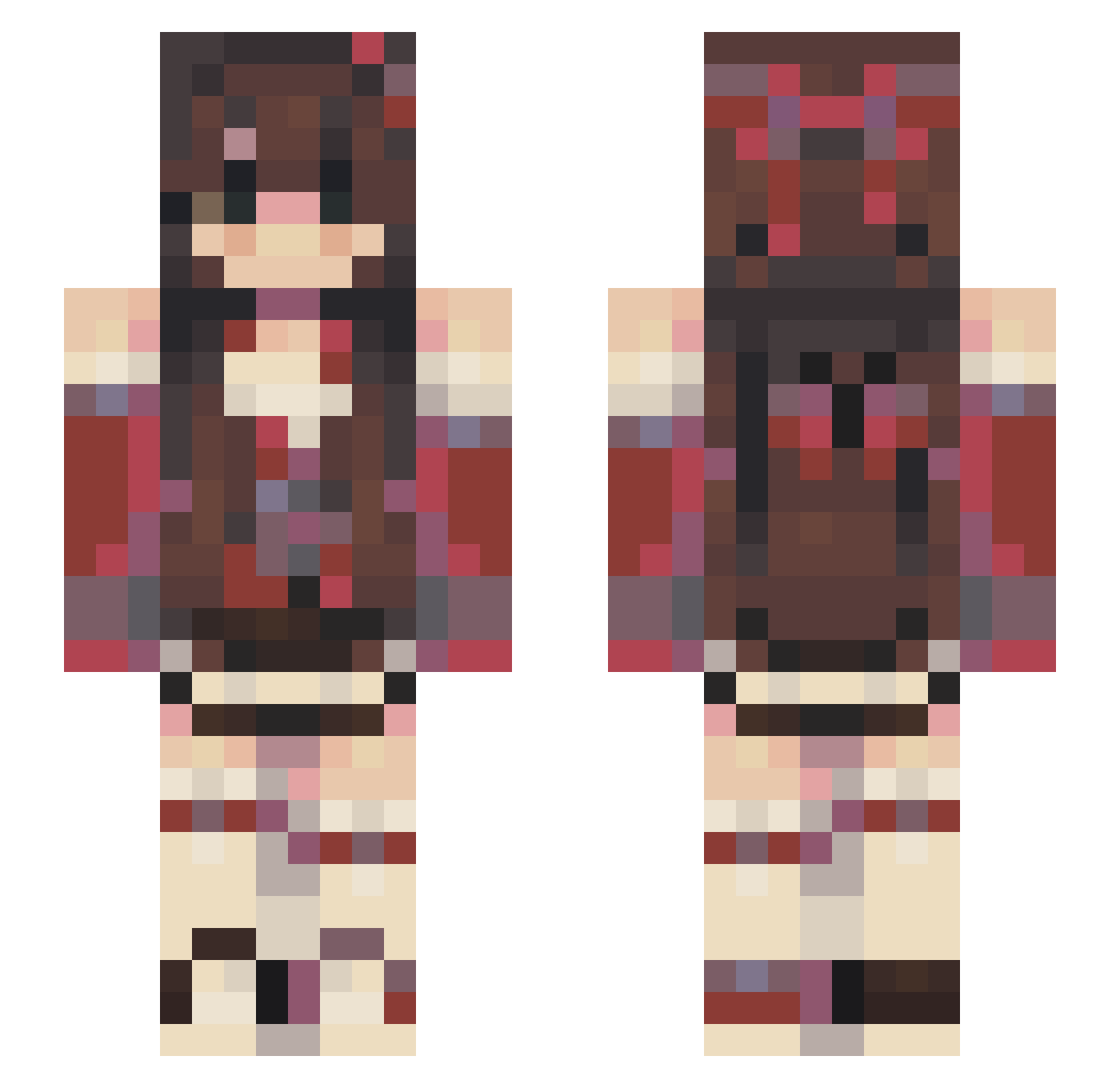 sudoReified Minecraft skin, front and back view