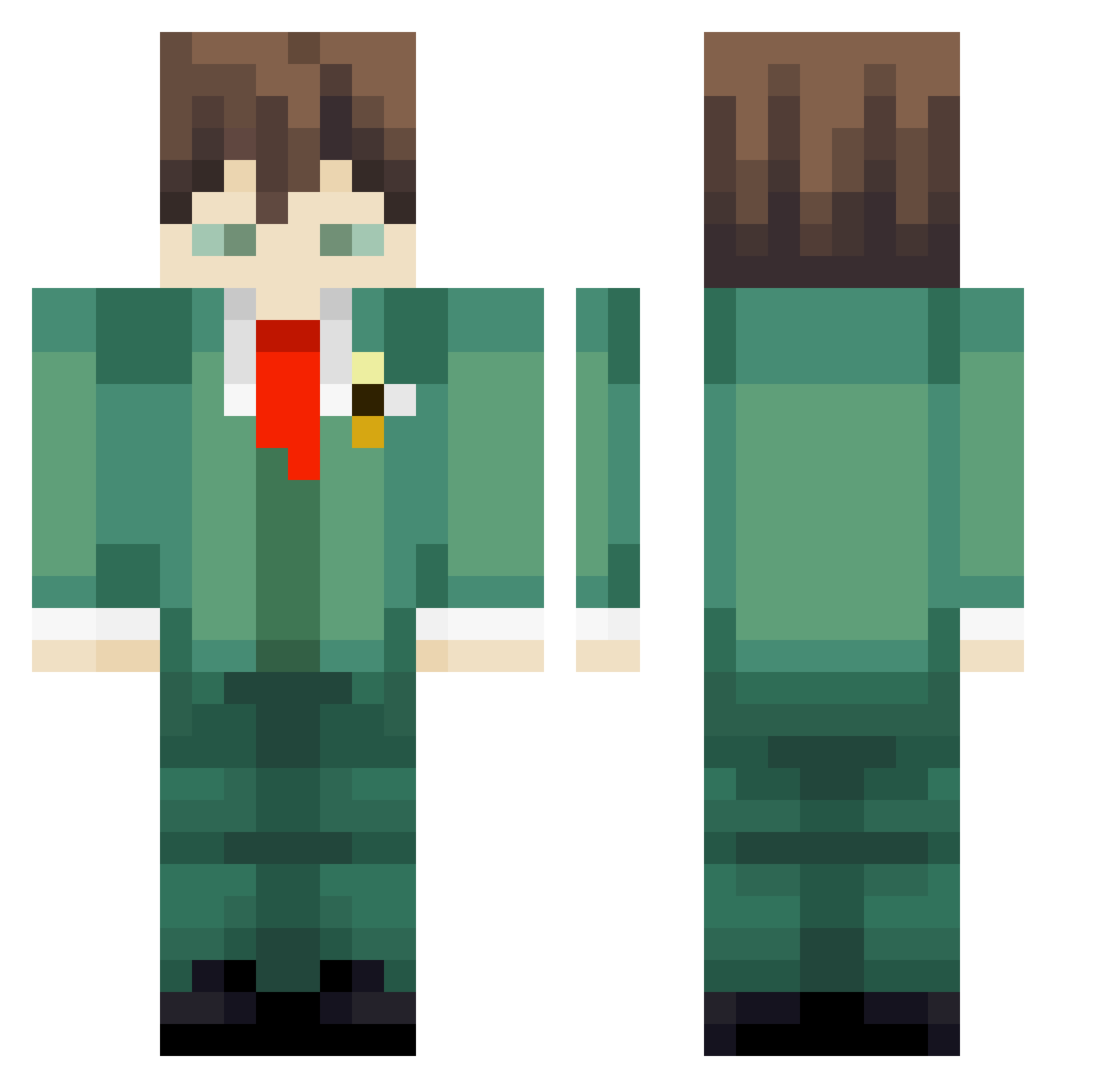 1cal42 Minecraft skin, front and back view