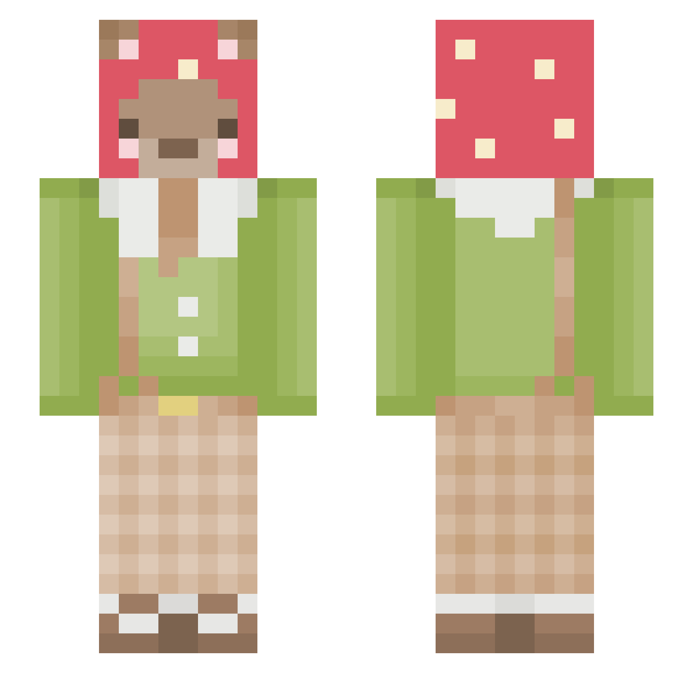 scorpeeyo Minecraft skin, front and back view