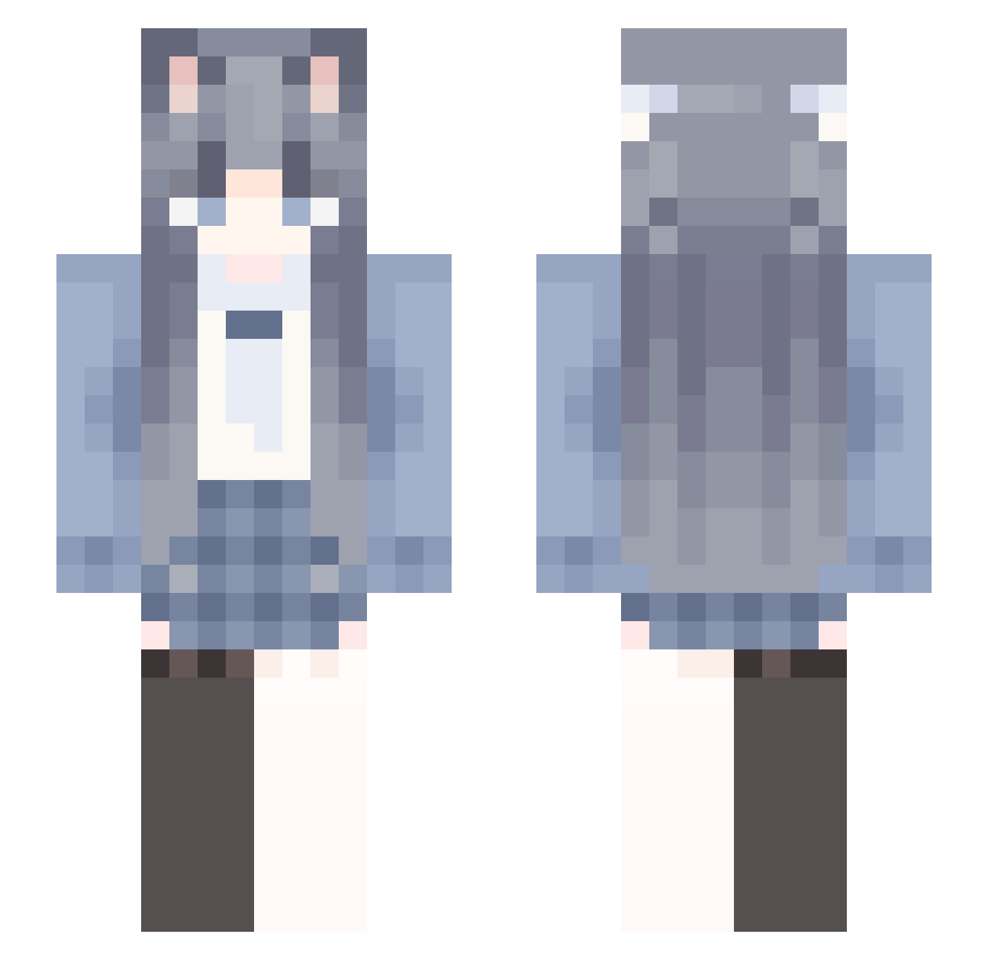 RKDTJDGHKS Minecraft skin, front and back view